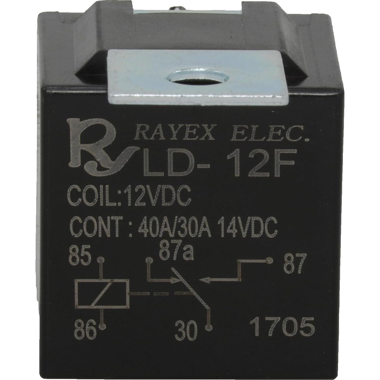 Relé Plástico Rayex LD-12F-R SPDT 12V 40A Paquete de 2