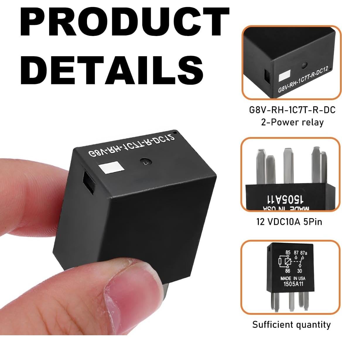 Relé de Potencia Wevdn 12V G8V-RH-1C7T-R-DC12 2 PCS