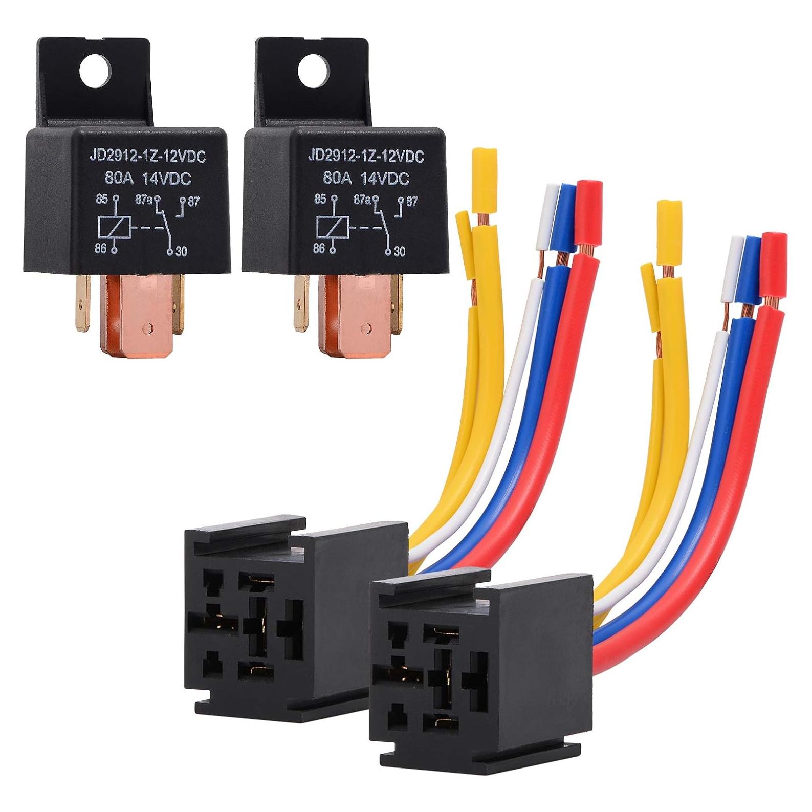 Relé Automotriz EHDIS 80A 12V SPDT con Socket 5 Pines