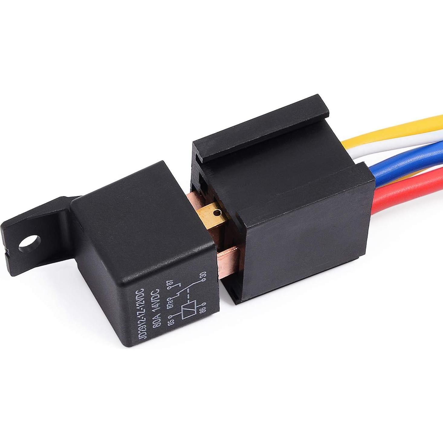 Relé Automotriz EHDIS 80A 12V SPDT con Socket 5 Pines