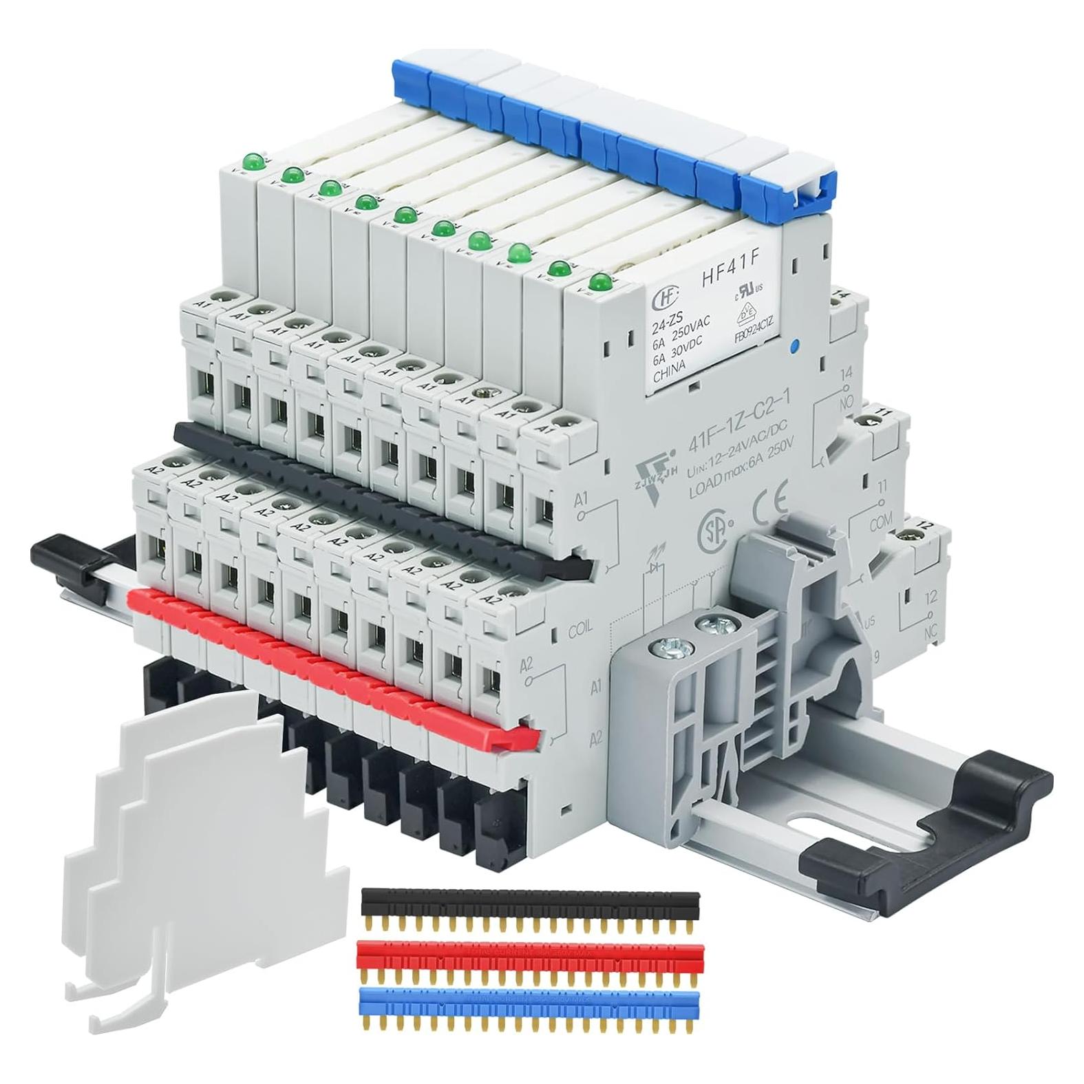 10 Relés Electromagnéticos 24V DC/AC ZJWZJH HF41F/24