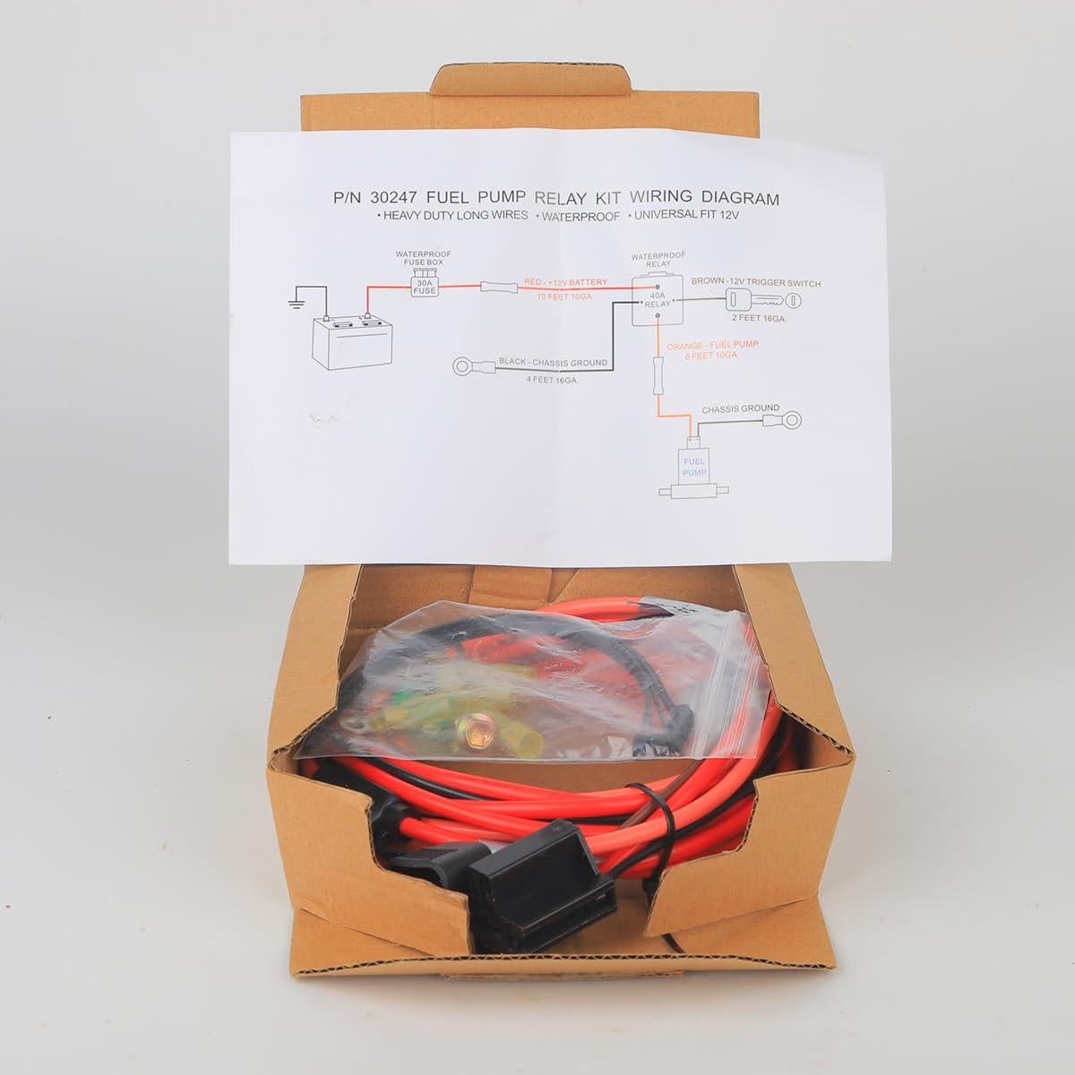 Kit de Relé de Bomba de Combustible Eléctrica 12V Ronybuy 40A