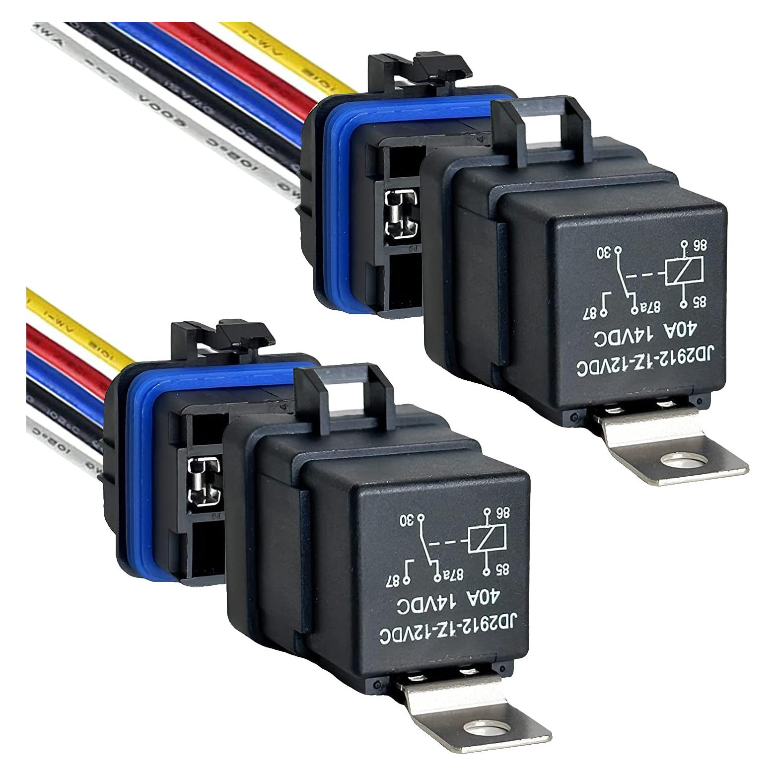 Kit de Relé Impermeable Kalmaegee 40A 14V CC con Arnés 14/18 AWG