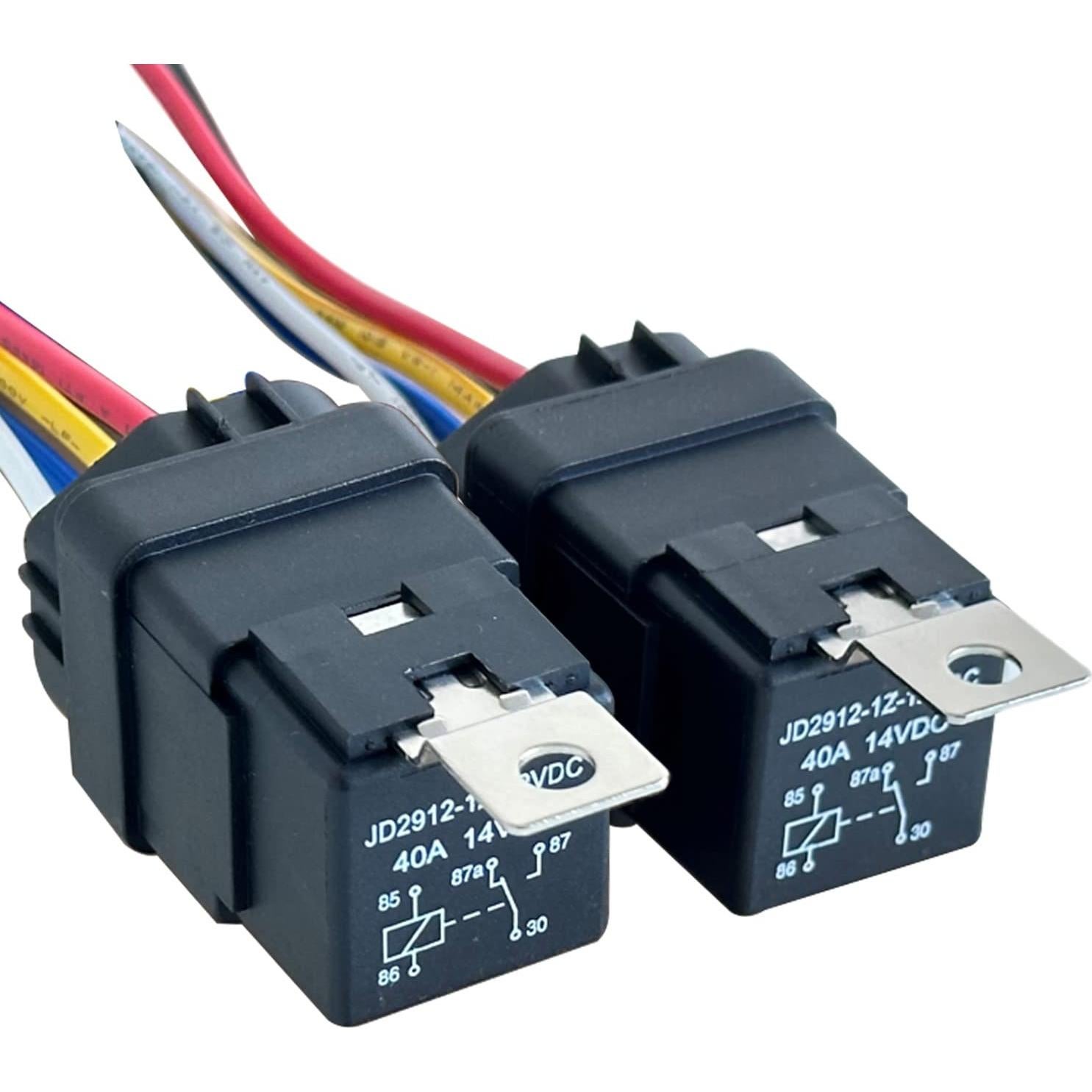 Kit de Relé Impermeable Kalmaegee 40A 14V CC con Arnés 14/18 AWG