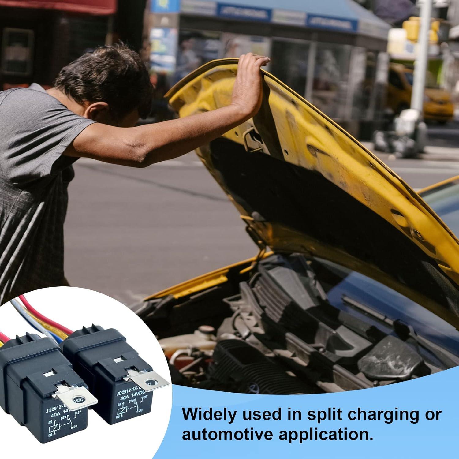 Kit de Relé Impermeable Kalmaegee 40A 14V CC con Arnés 14/18 AWG