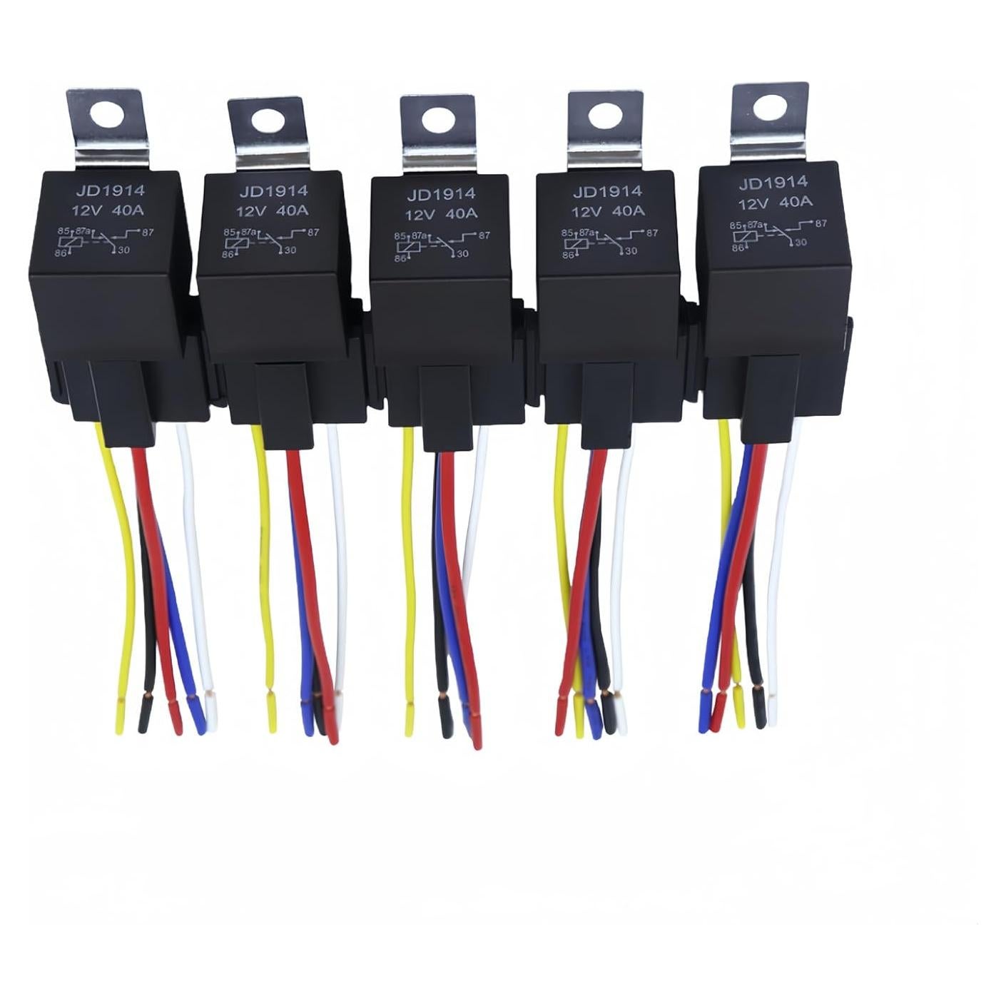 Relé Automotriz 12V 40A Losato - 5 Piezas con Conector