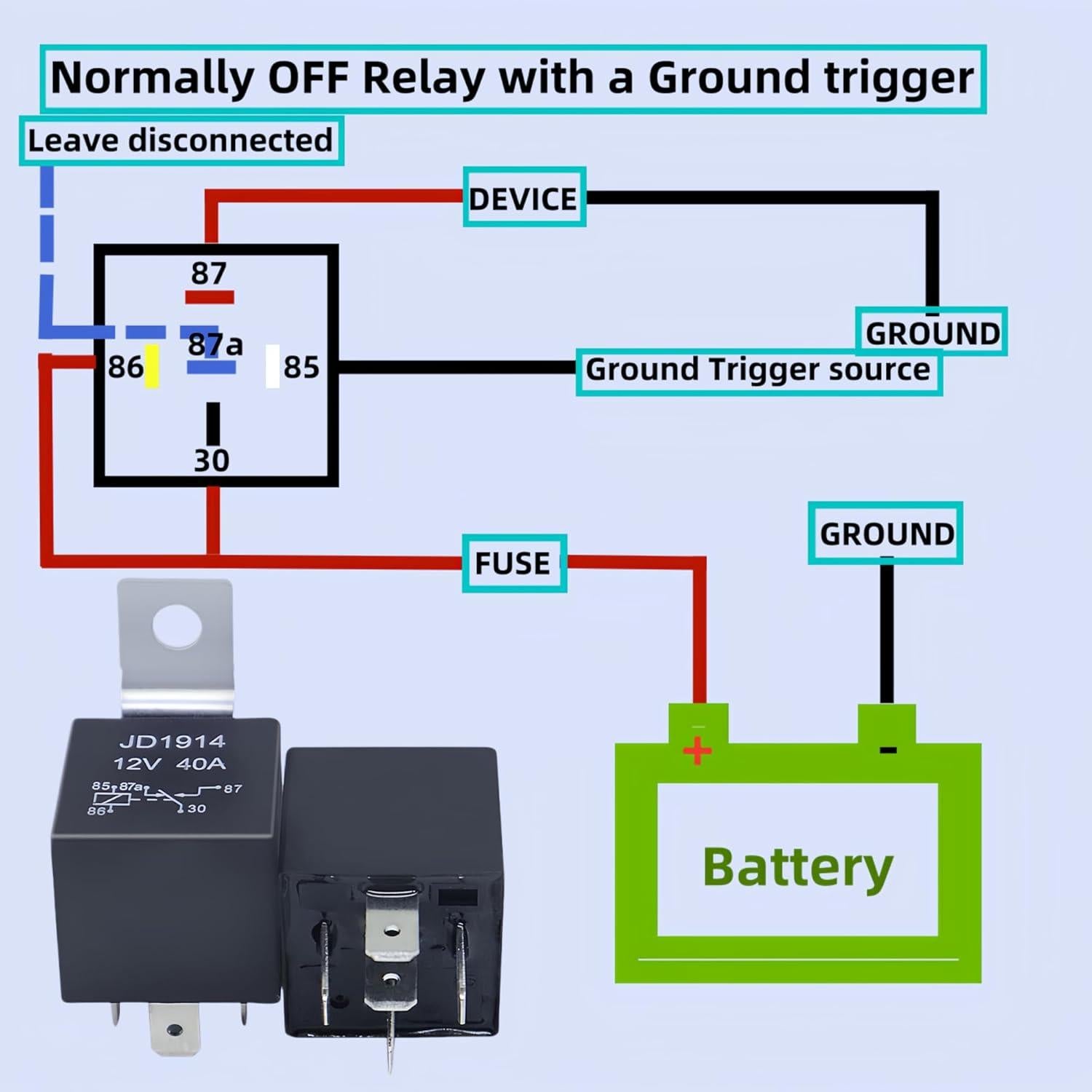 Relé Automotriz 12V 40A Losato - 5 Piezas con Conector