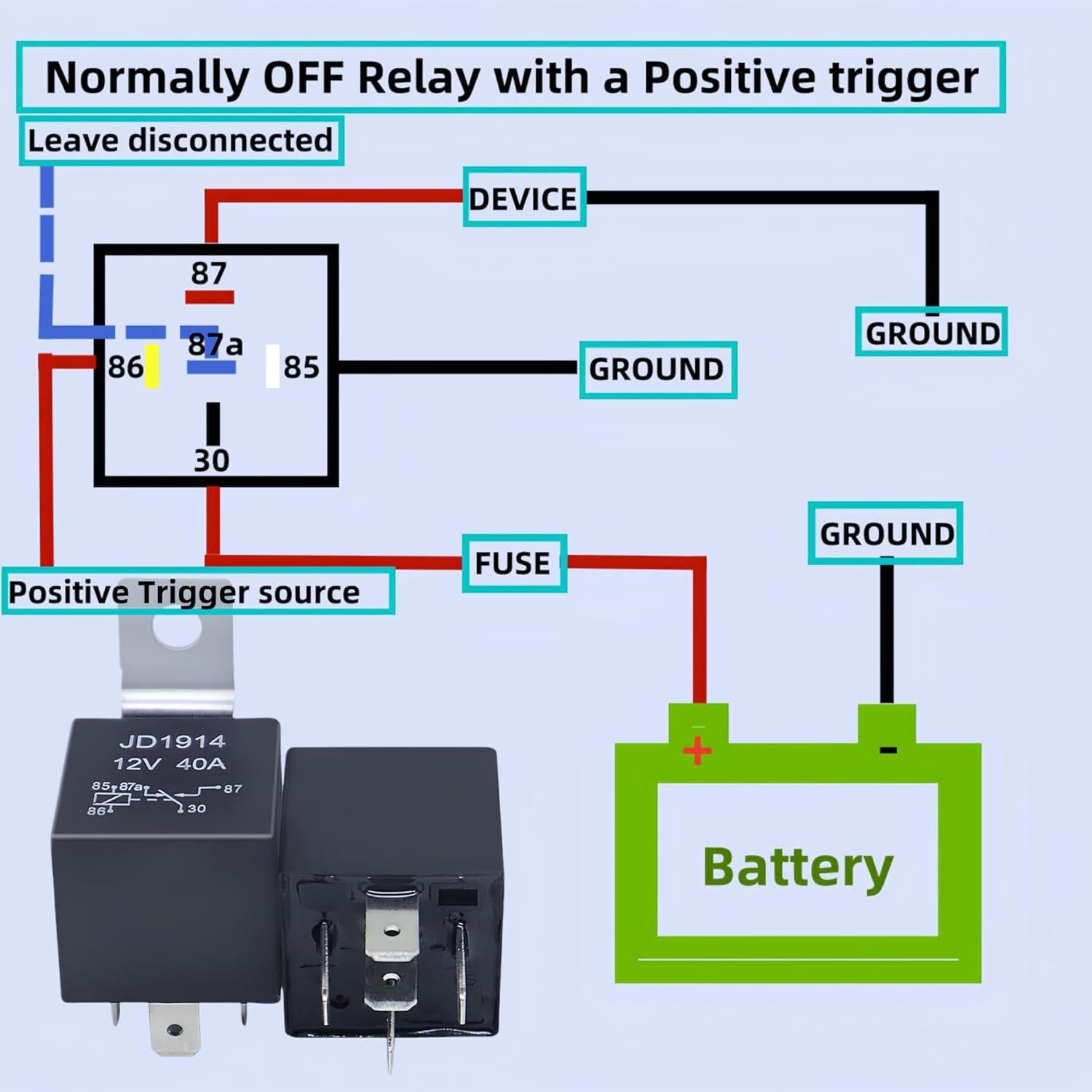 Relé Automotriz 12V 40A Losato - 5 Piezas con Conector