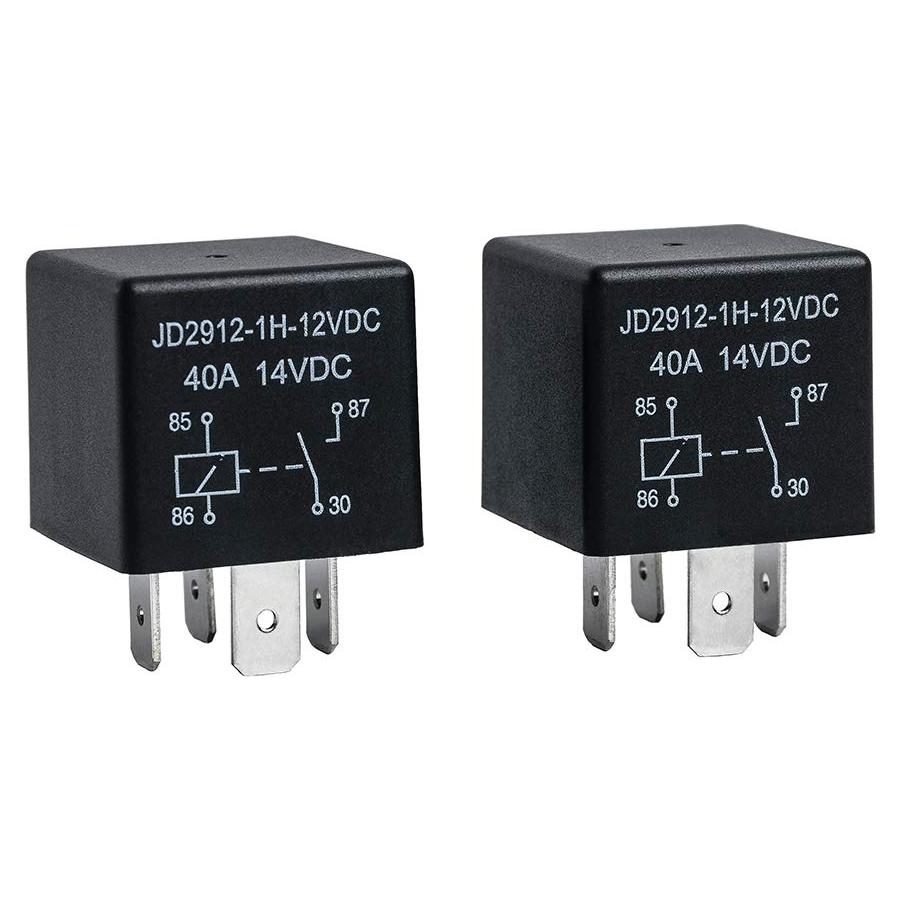 Paquete de 2 Relés de Coche 4 Pines 12V 40A YiePhiot