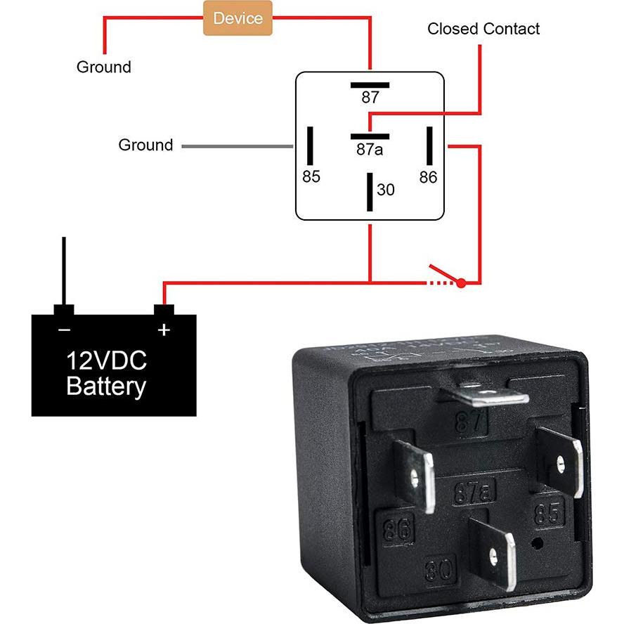 Paquete de 2 Relés de Coche 4 Pines 12V 40A YiePhiot