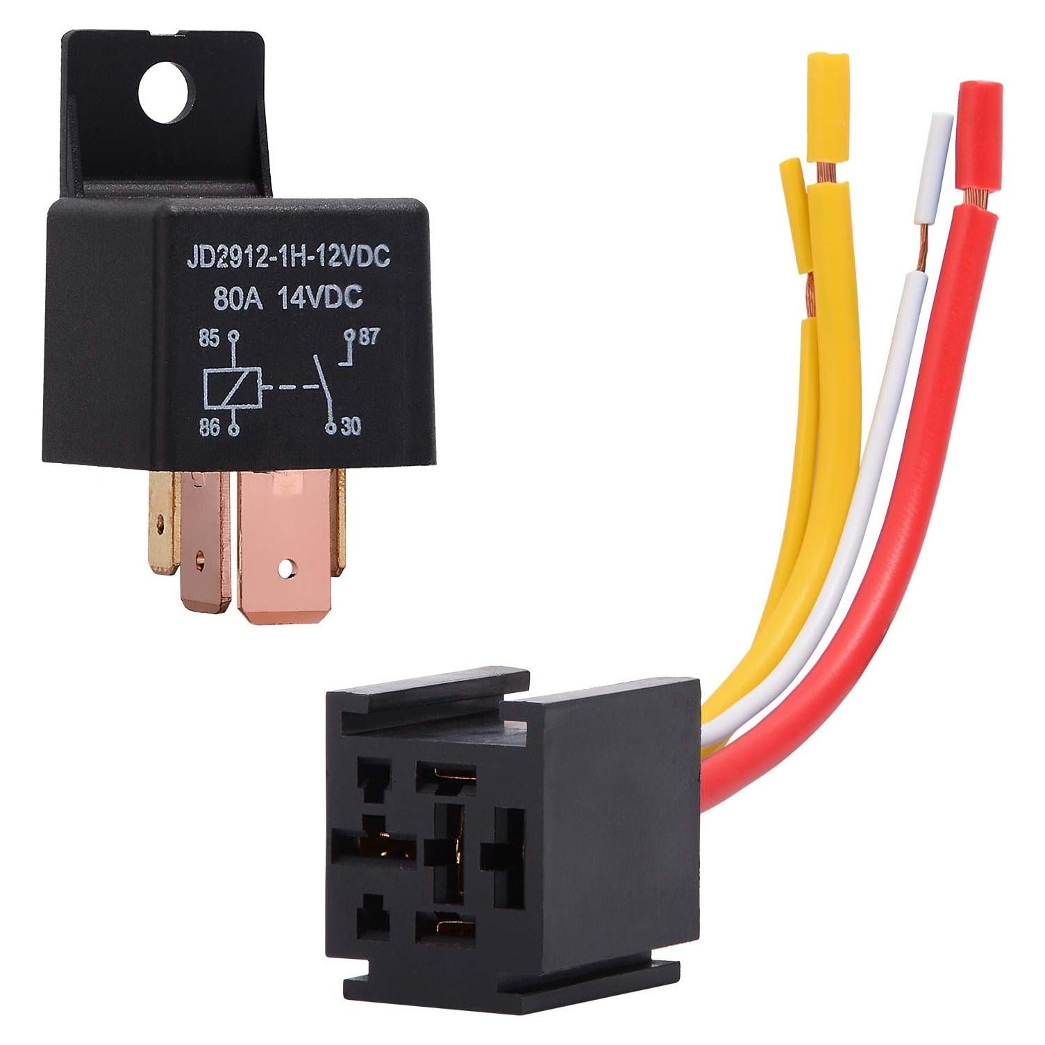 Relé EHDIS 4 Pines 80A 12V Normalmente Abierto para Coche