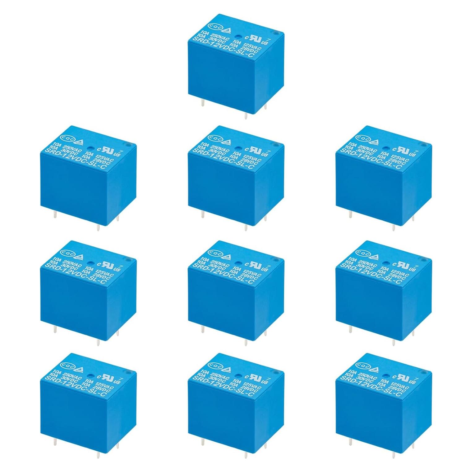 Relé Electromagnético de Potencia PCB Weasch SRD-12V 10Pcs