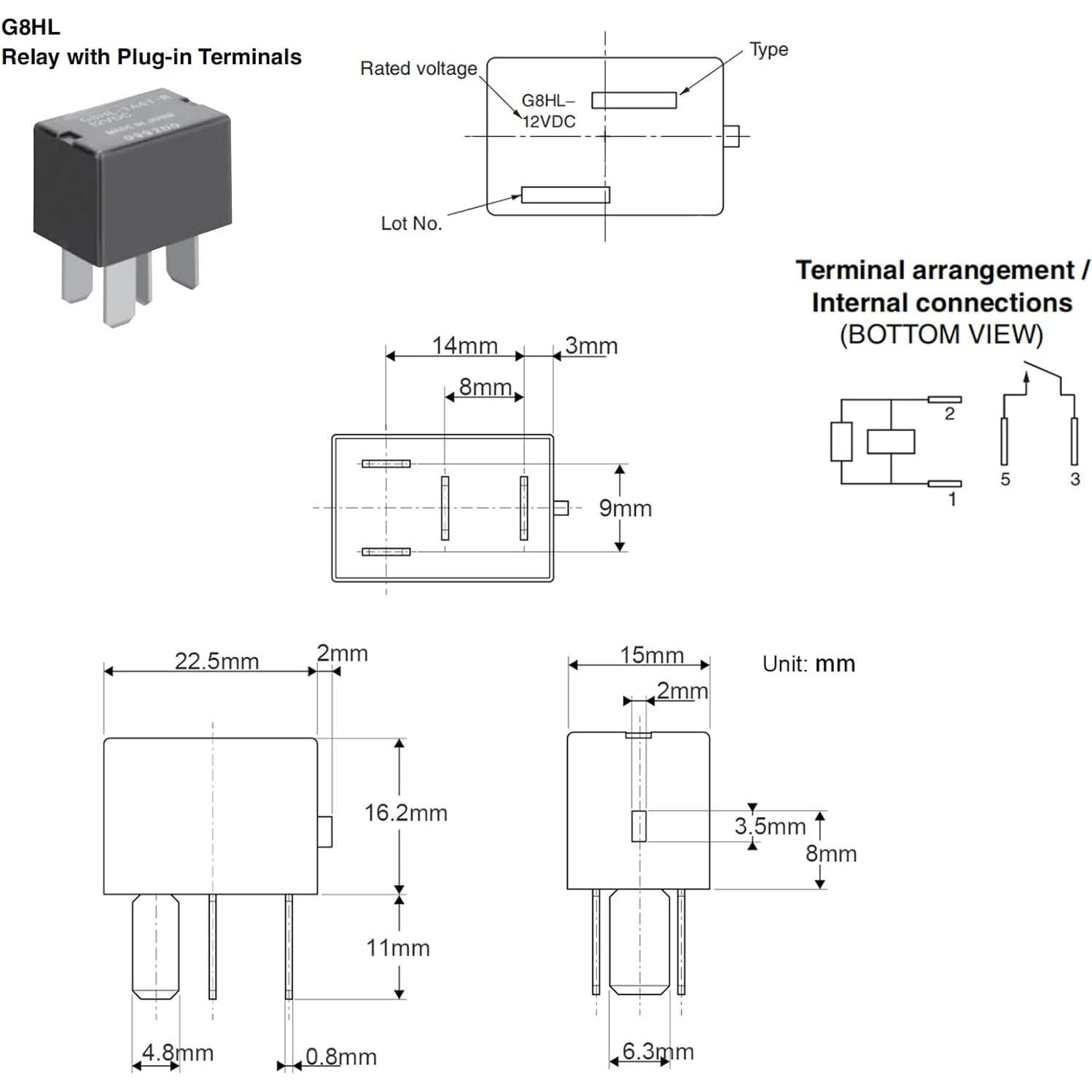 Relé Automotriz Casalytics G8HL-H71 12VDC - Paquete de 4
