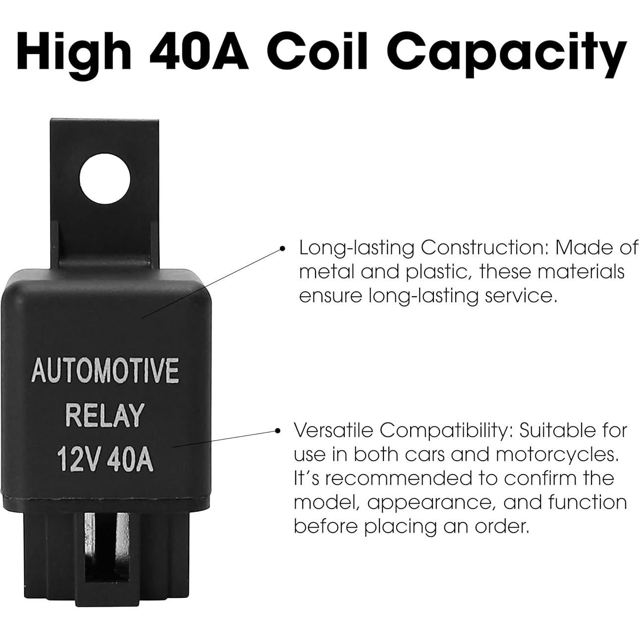 Relé Automotriz BuleVina 40A 12V para Luz de Niebla y Accesorios