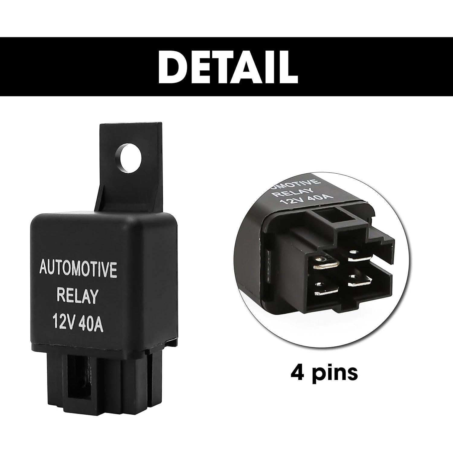 Relé Automotriz BuleVina 40A 12V para Luz de Niebla y Accesorios