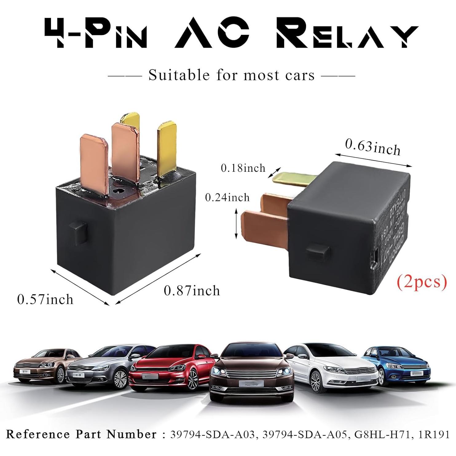 Relé de AC para coche Yourkar G8HL-H71 12V 25A 2 PCS