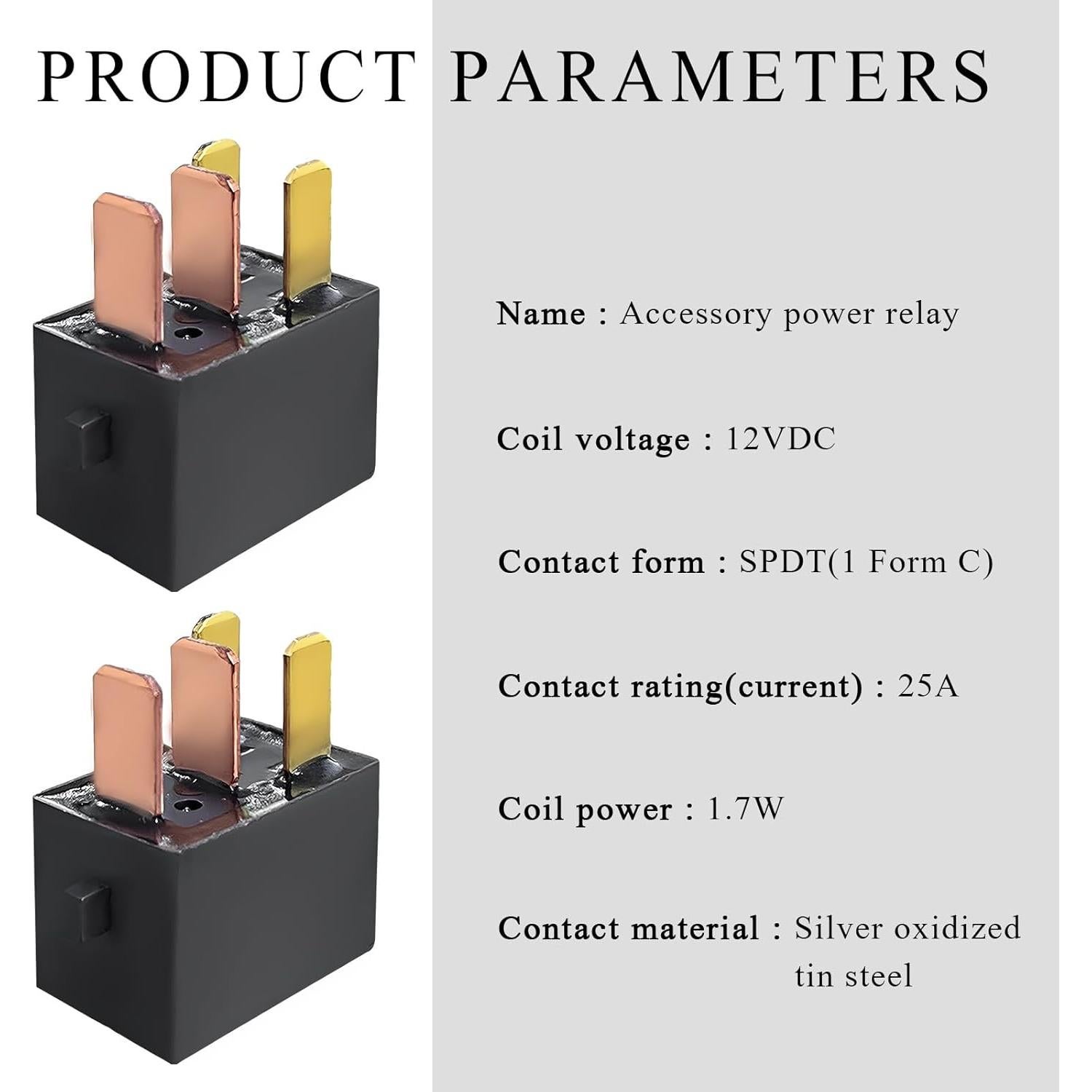 Relé de AC para coche Yourkar G8HL-H71 12V 25A 2 PCS