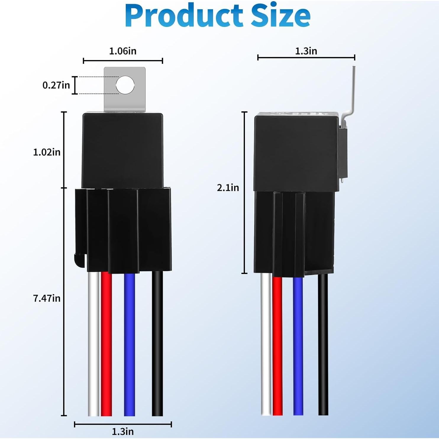 Kit de Relé Automotriz Ronybuy 4 Pines 40A 12V con Conectores
