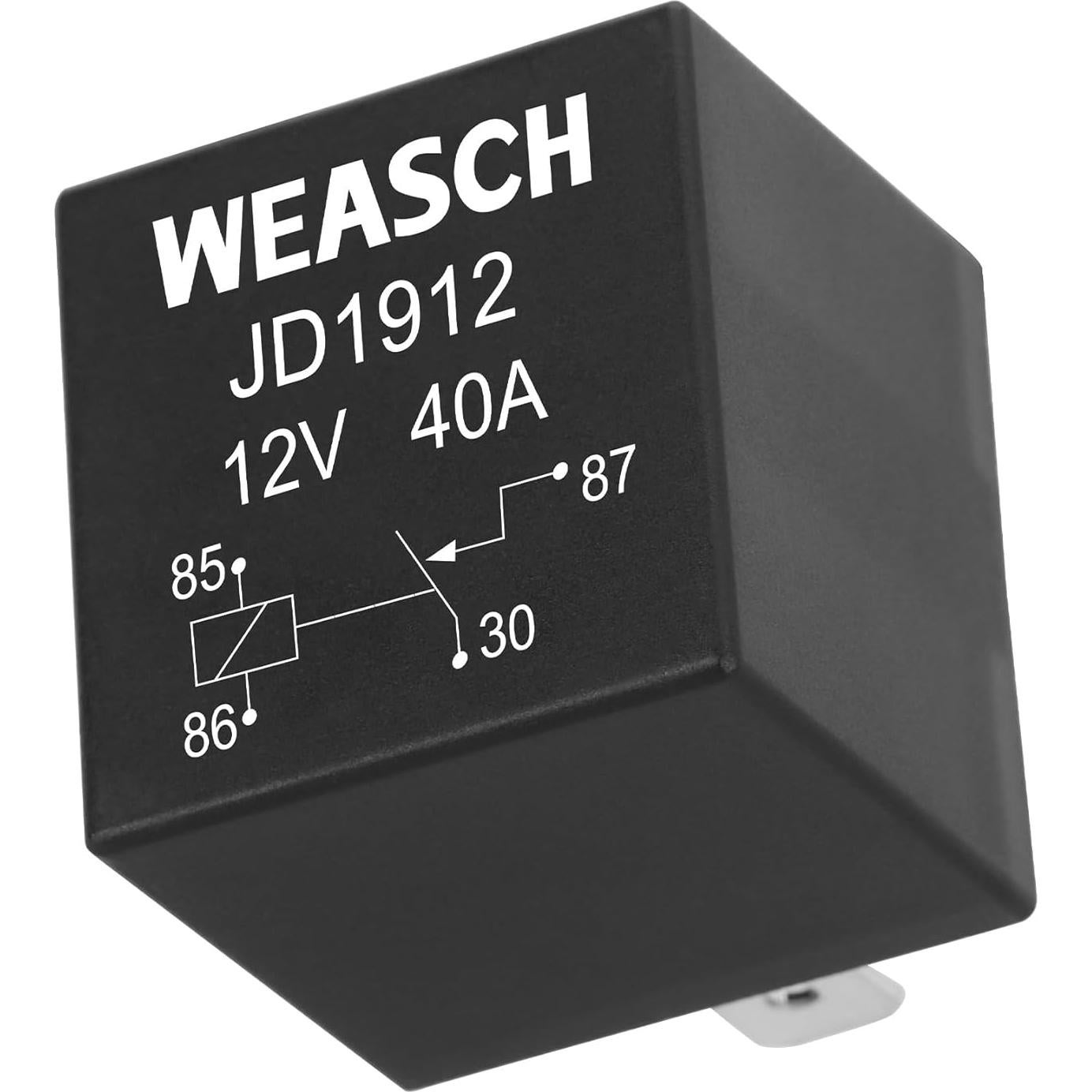Paquete de 4 Relés de Coche Weasch JD1912 12V 40A 4 Pines