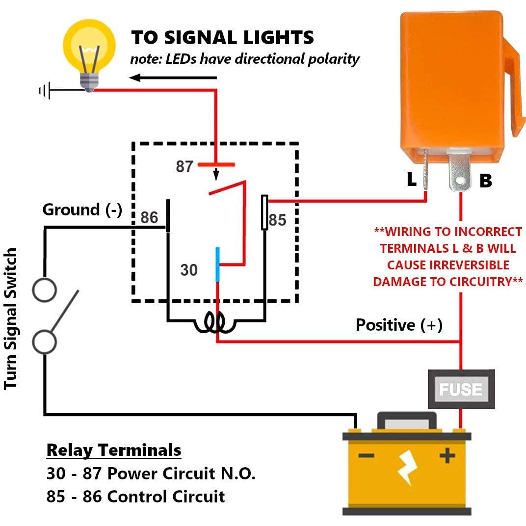 Relé de señal de giro LED MGI 12V 2 pines ajustable
