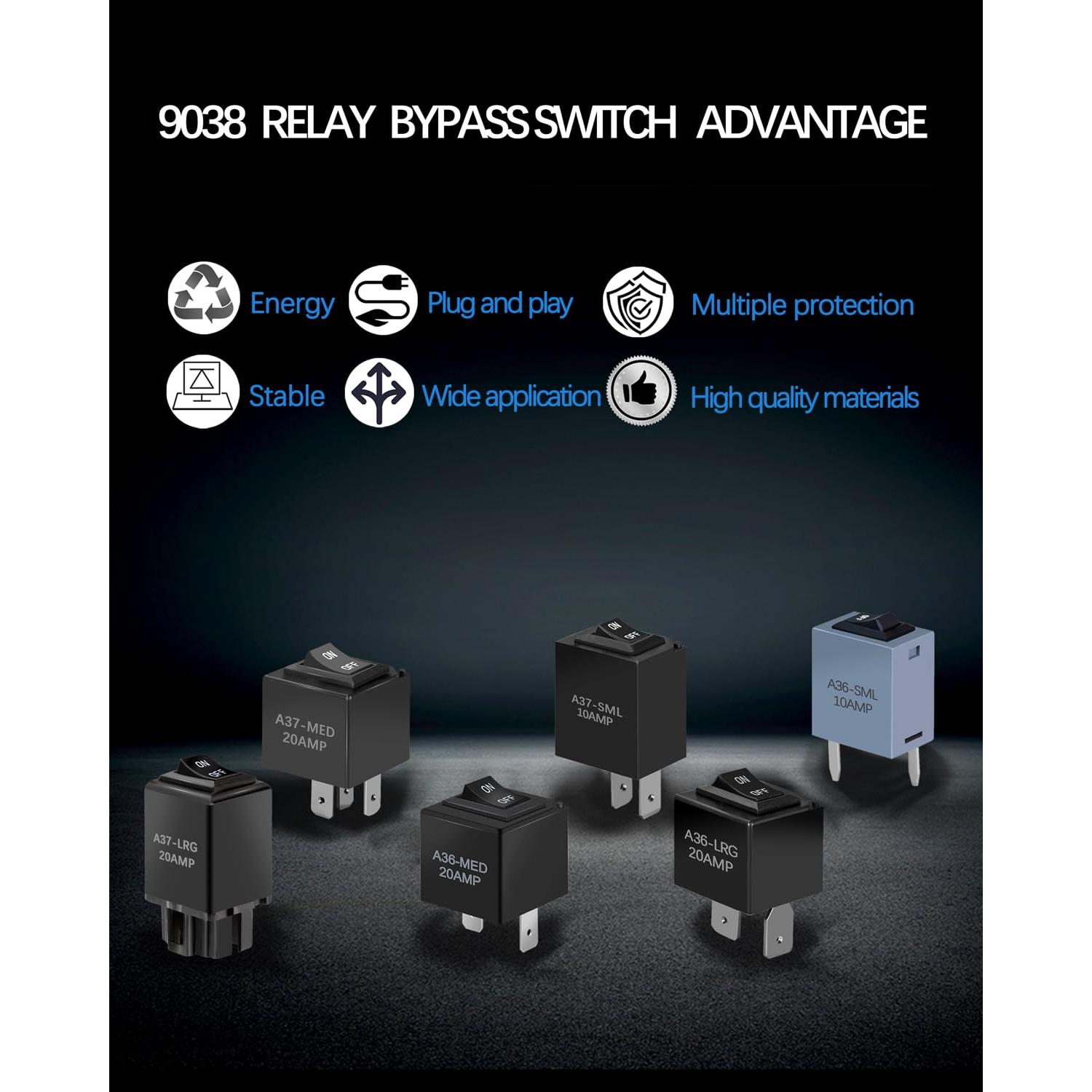 Interruptor de Bypass de Relé Prismora 9038 - Paquete de 6