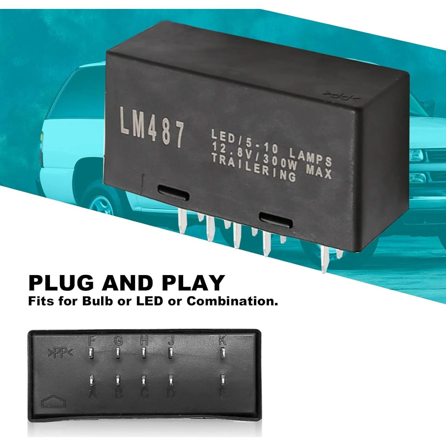 Relé Intermitente LED VIKKSAER para Chevy GMC Cadillac 2003-2007