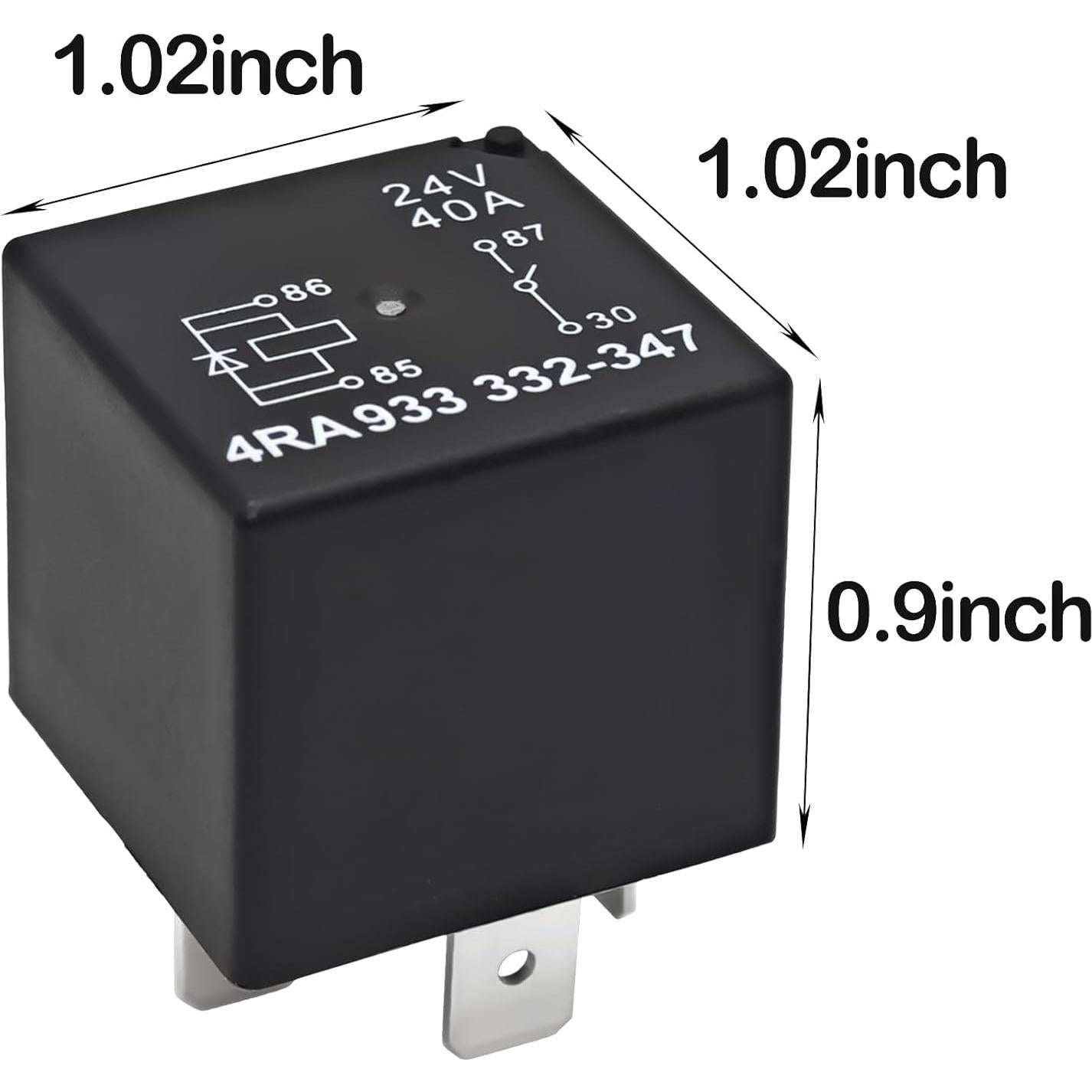 4RA 933 332-347 Automotive Relay (Pack of 2) - 24V 40A 4-Pin Heavy-Duty Relay for Hella 4RA 933 332 347 for Trucks, Commercial Vehicles - Replace HFV4 024-1H1SGD2 V23134-B52-X747
