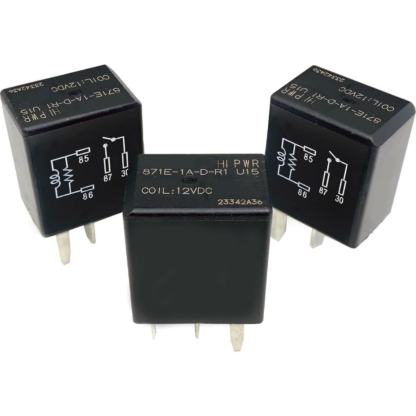 Paquete de 3 Relés Automotrices Sonzrod 871E-1A-D-R1 U15 12V 35A