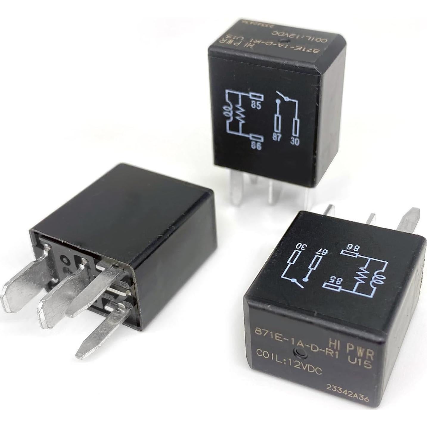 Paquete de 3 Relés Automotrices Sonzrod 871E-1A-D-R1 U15 12V 35A