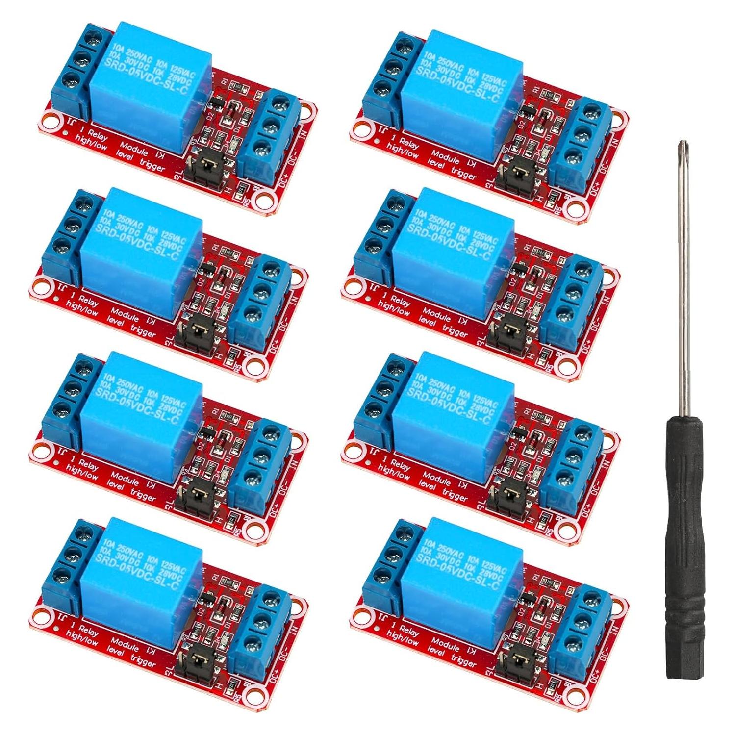 Módulo de Relé de 5V MTDELE 8 Pcs con Aislamiento Optoacoplador