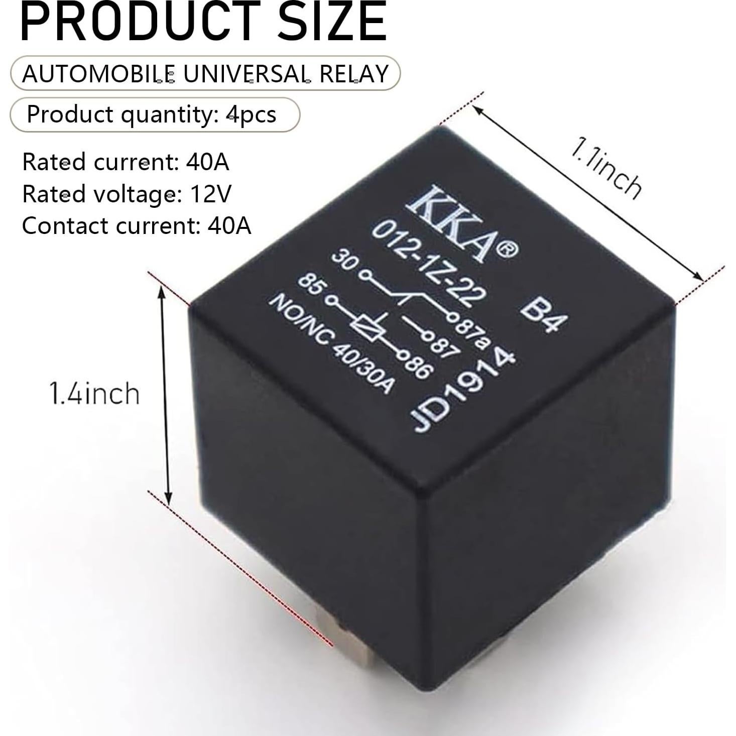 Paquete de 4 Relés de Arranque Gseigvee 12V 5 Pines Impermeables