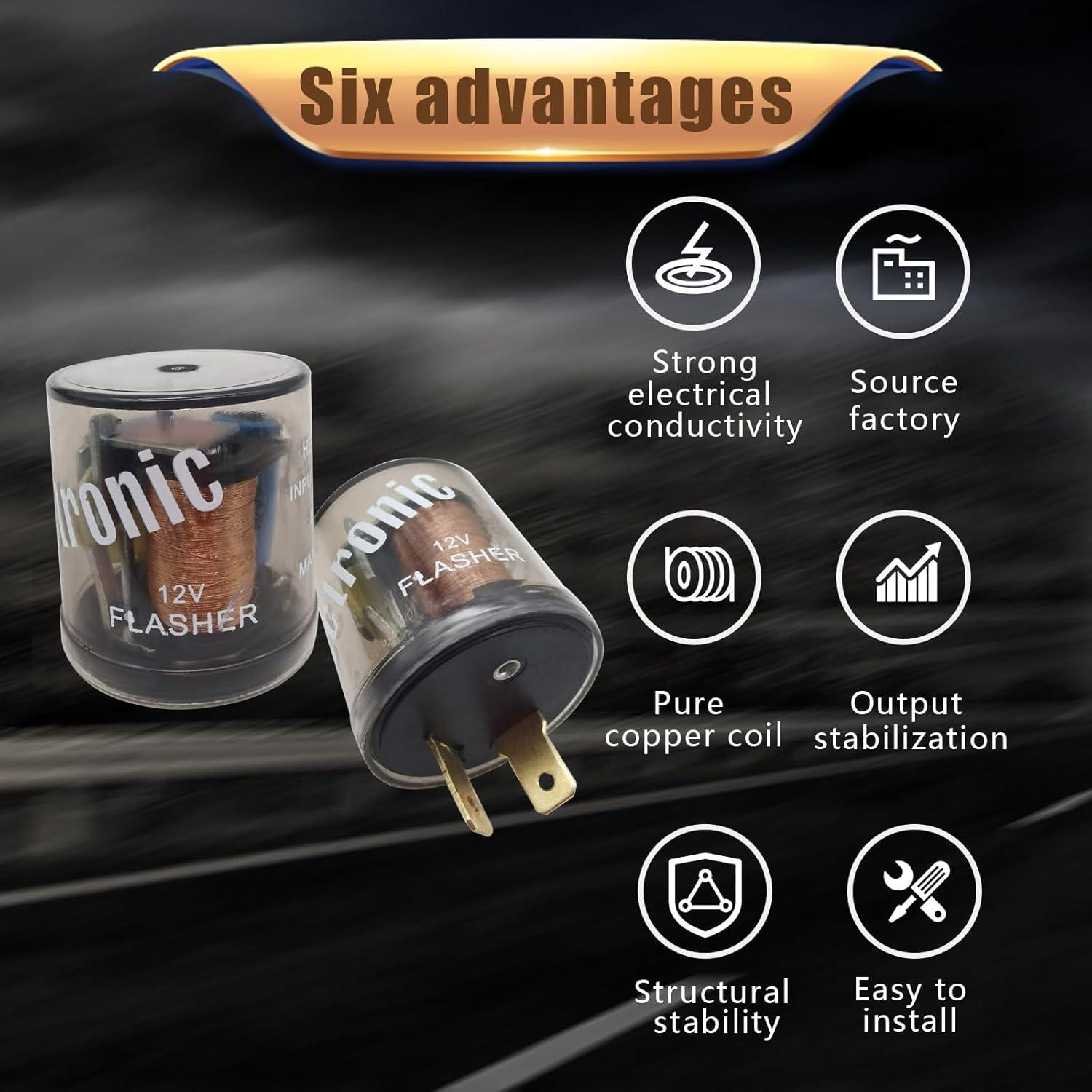 Relé Flasher GKmow 2 Pines 20A 12V para Auto y Moto