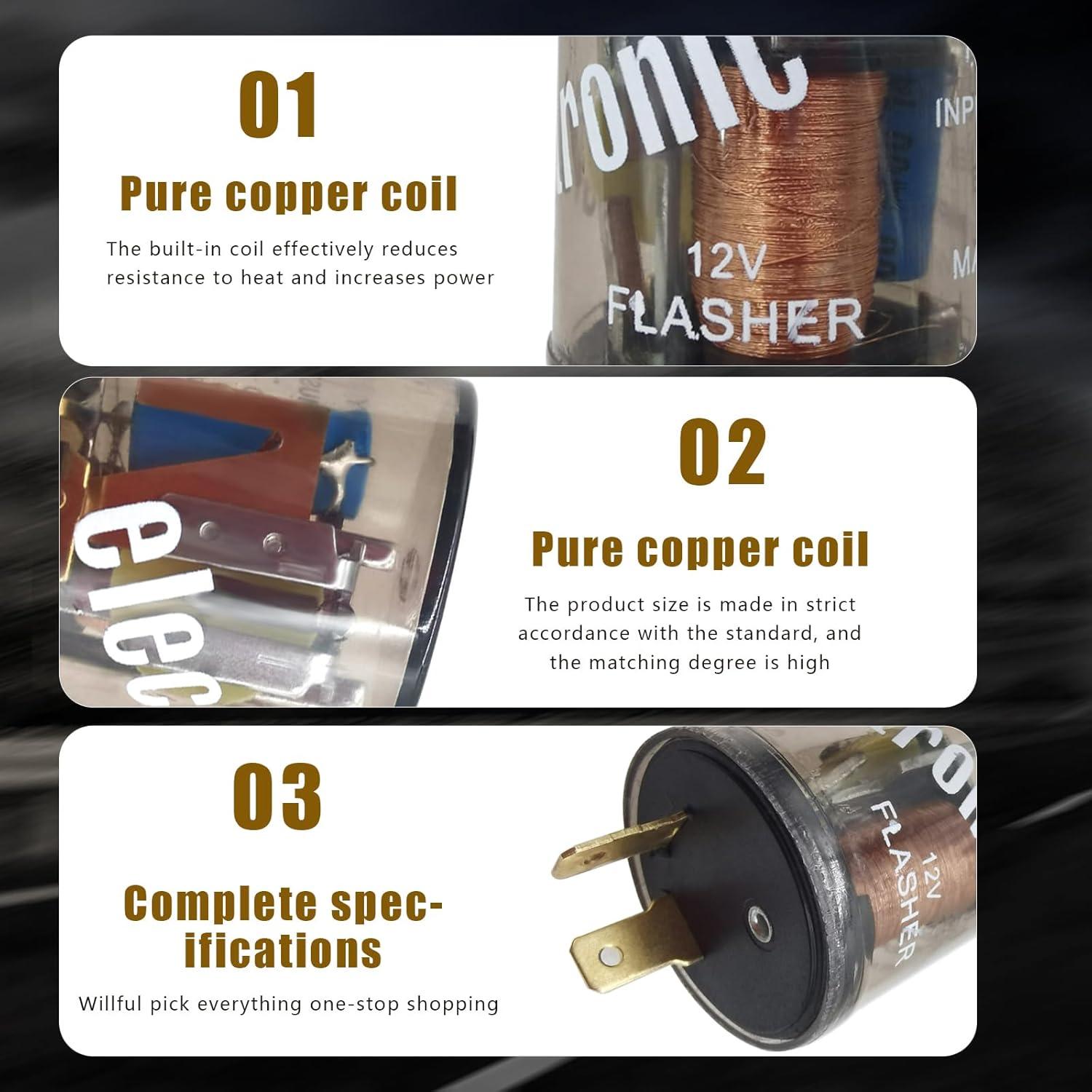 Relé Flasher GKmow 2 Pines 20A 12V para Auto y Moto