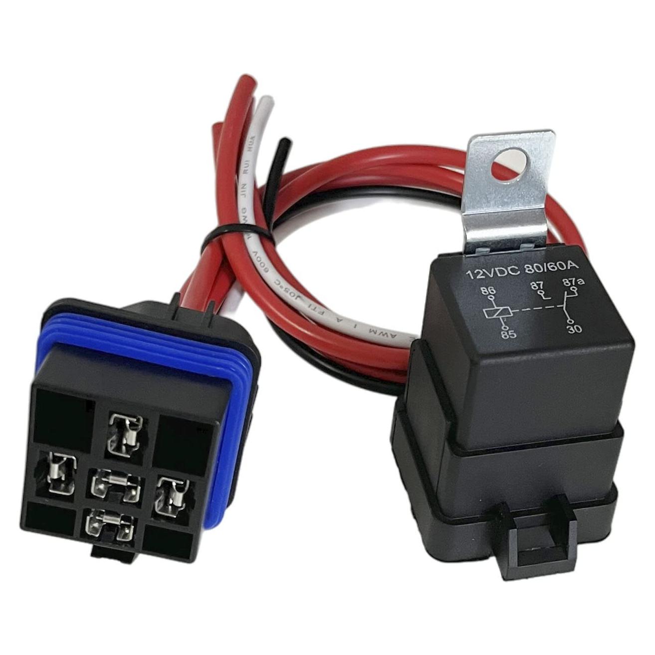 Relé Automotriz Impermeable HYXUAN 60/80 Amp 12V Cobre 5 Pines