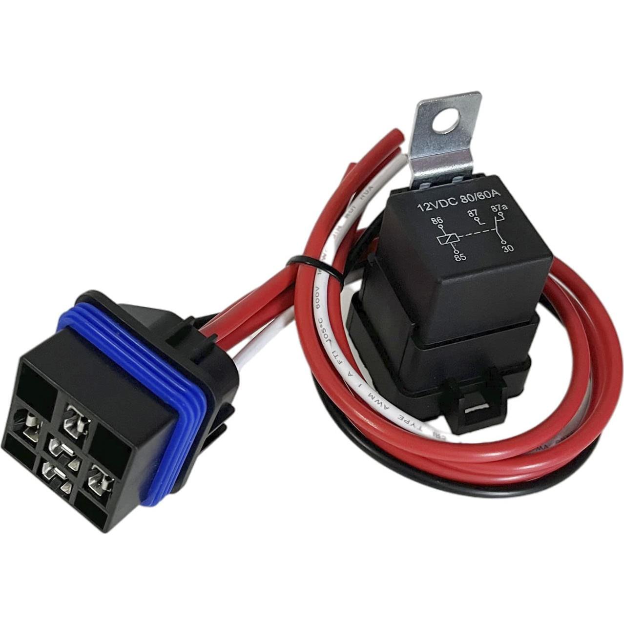 Relé Automotriz Impermeable HYXUAN 60/80 Amp 12V Cobre 5 Pines