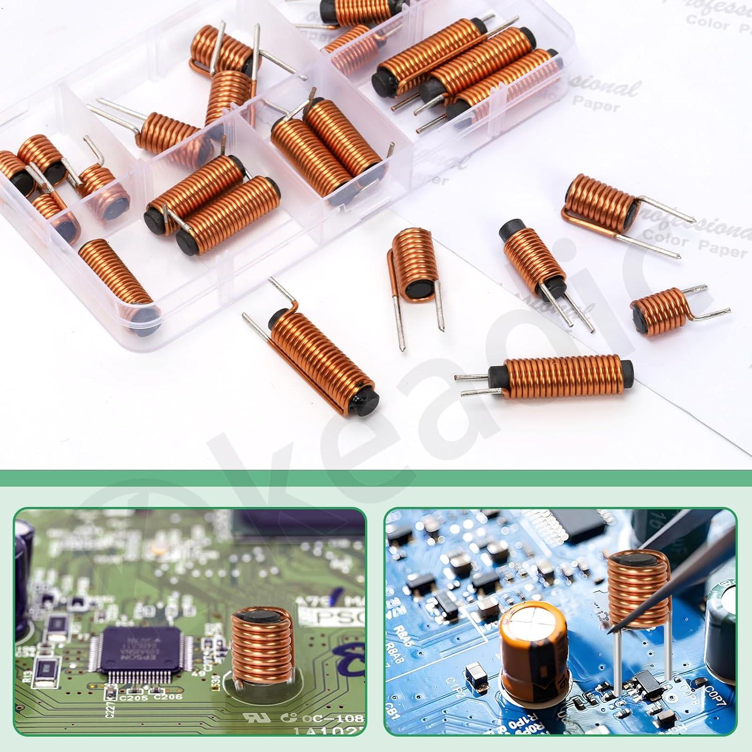 Kit de 25 Inductores de Ferrita Keadic - 5 Tamaños 0.8 a 10.1µH