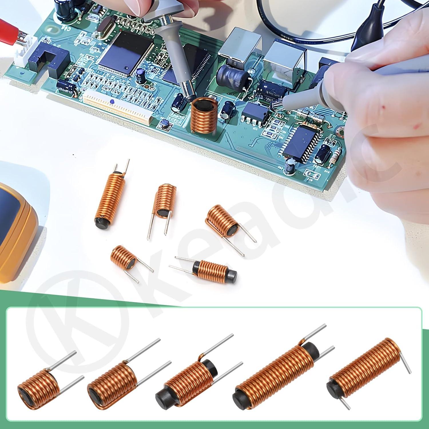 Kit de 25 Inductores de Ferrita Keadic - 5 Tamaños 0.8 a 10.1µH