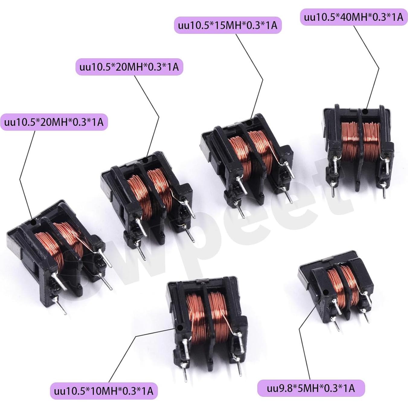 Kit de Bobinas de Inductancia Swpeet 24Pcs 5mH a 40mH