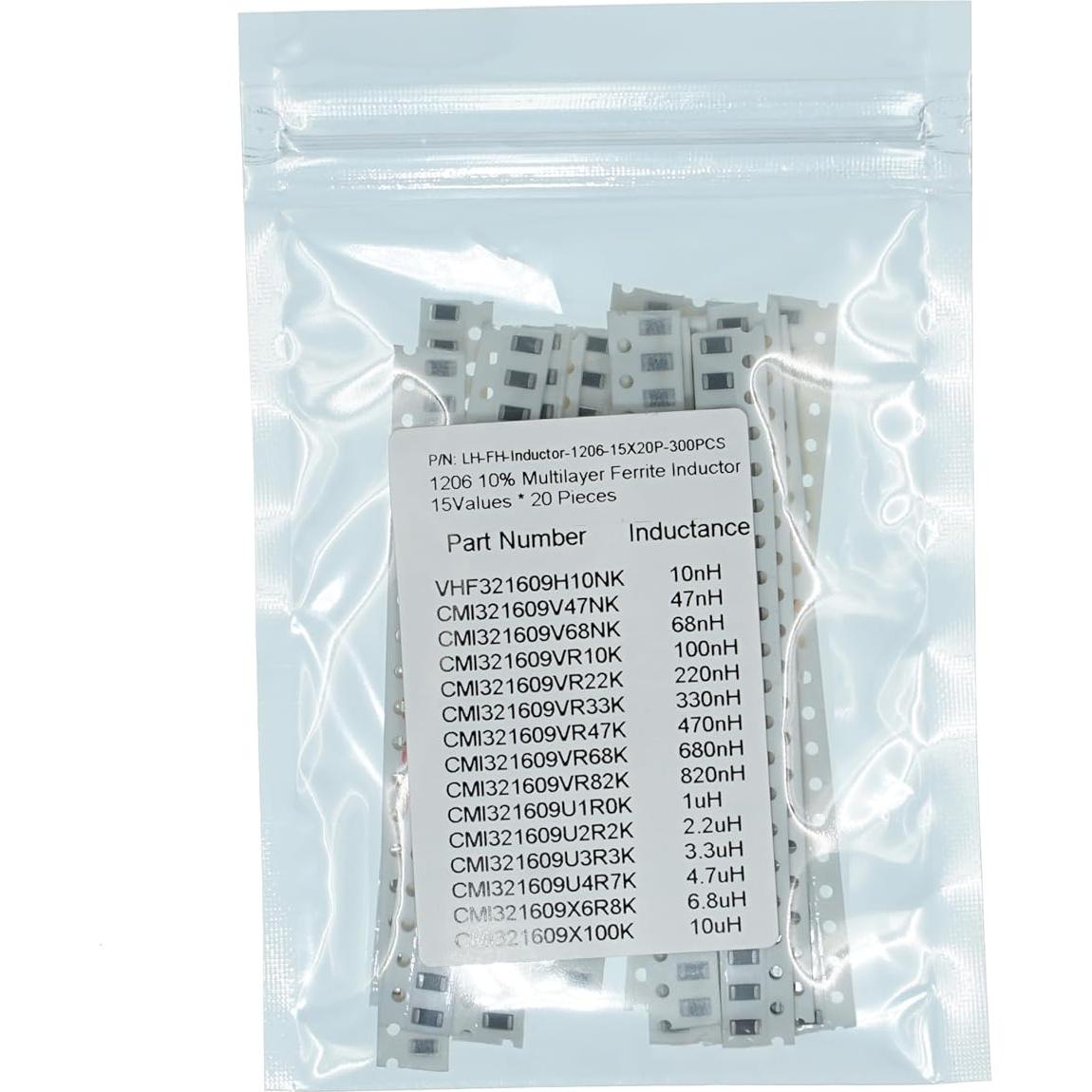 Kit de Inductores de Ferrita Multicapa HUABAN 300 Piezas