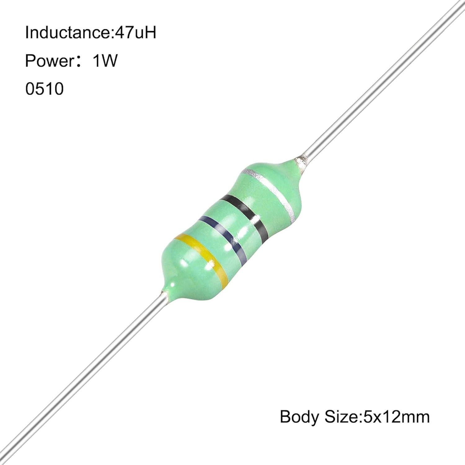 Inductor Axial uxcell 25Pcs 47uH 1W Tolerancia 10%