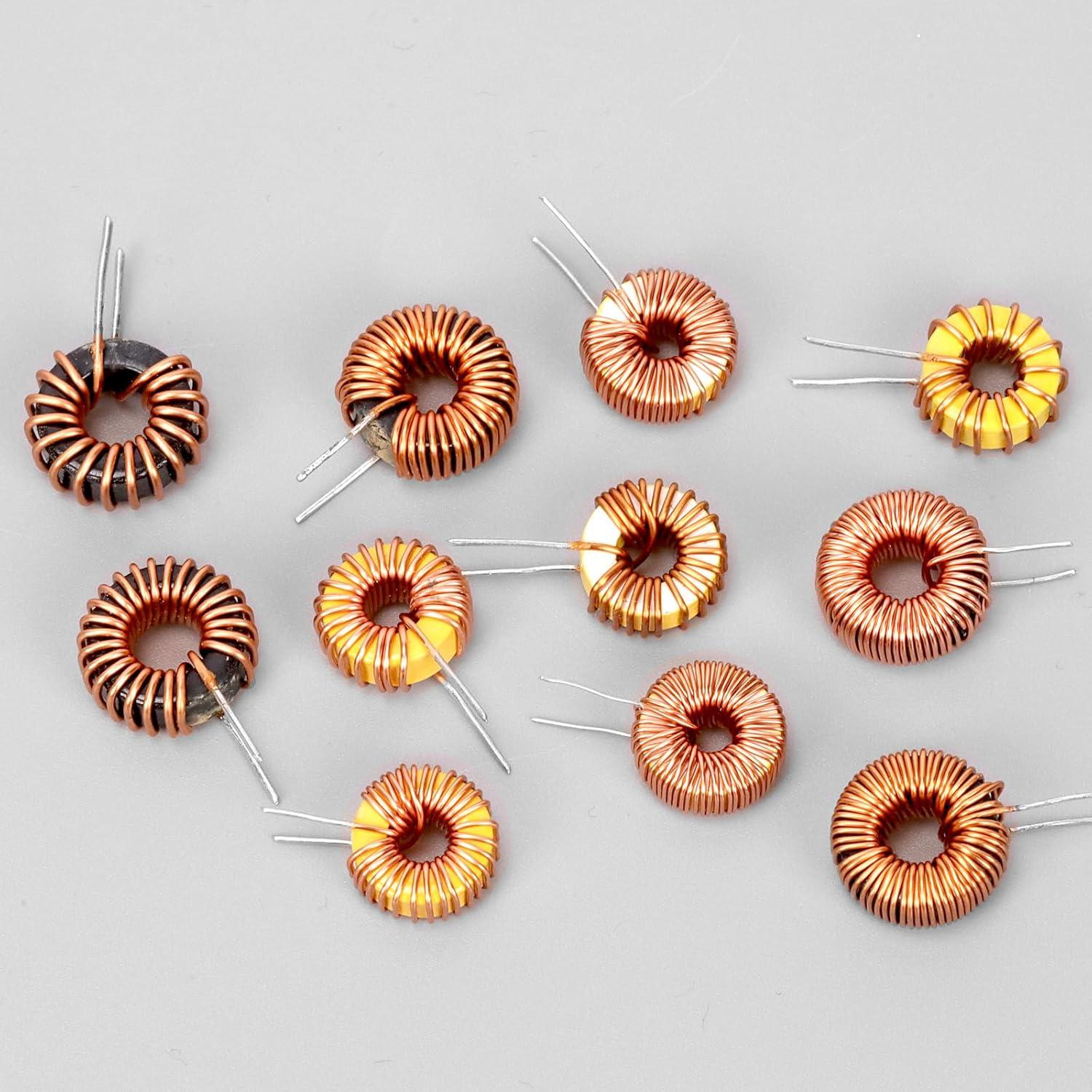 Kit de Inductores Toroidales Glarks 30pcs 6 Tamaños 10UH-220UH