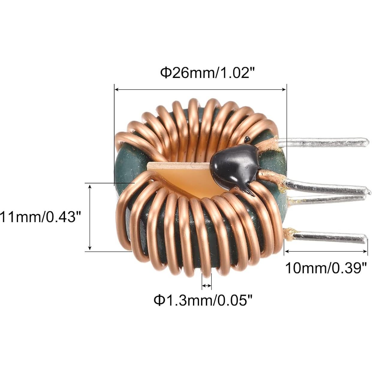 Bobina Inductancia Toroidal Cobre 1mH 10A MECCANIXITY - Paquete 5