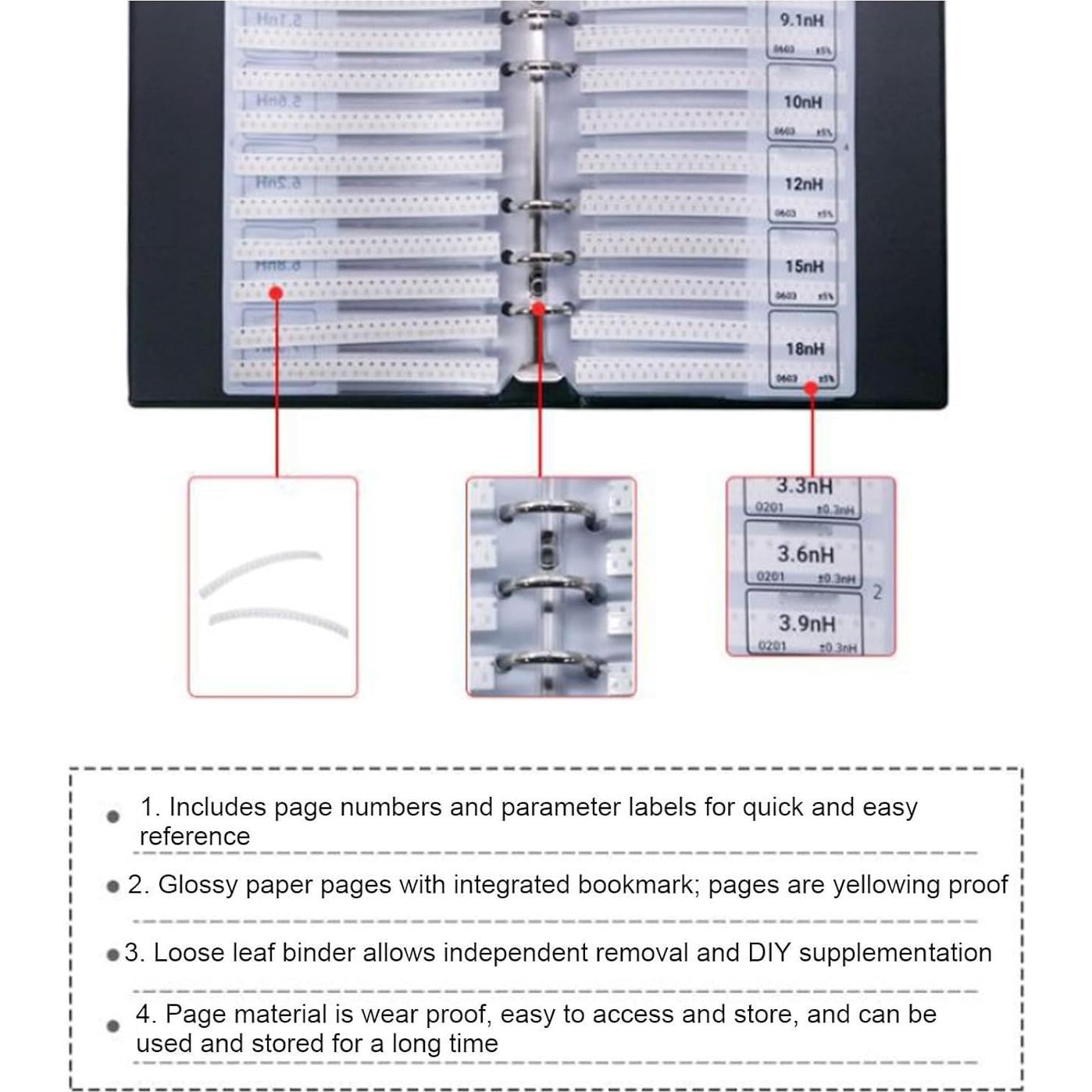 Libro de Muestras de Inductores SMD Yunseity - 60 Tipos, PVC