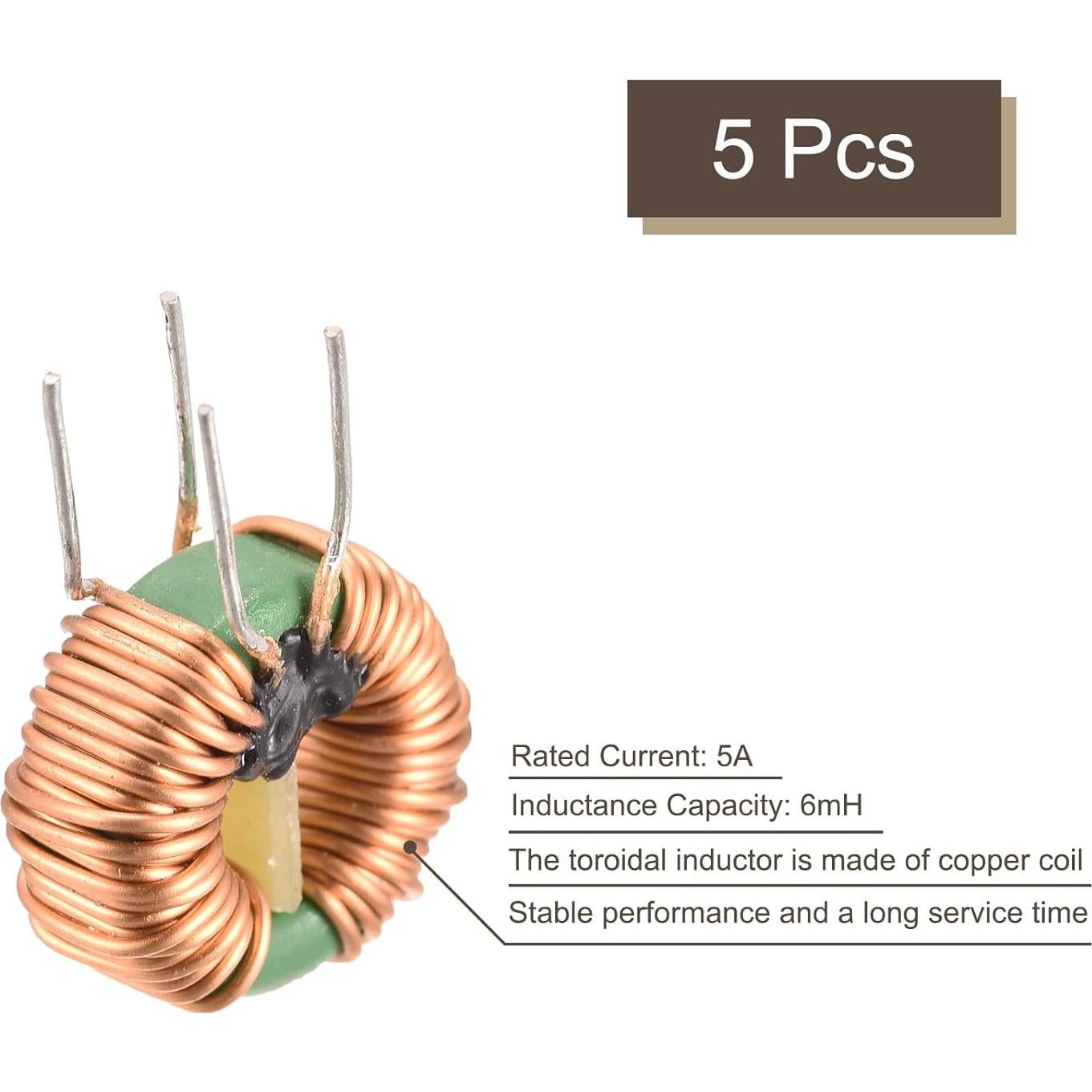Bobina Inductancia Toroidal MECCANIXITY 6mH 5A Paquete 5