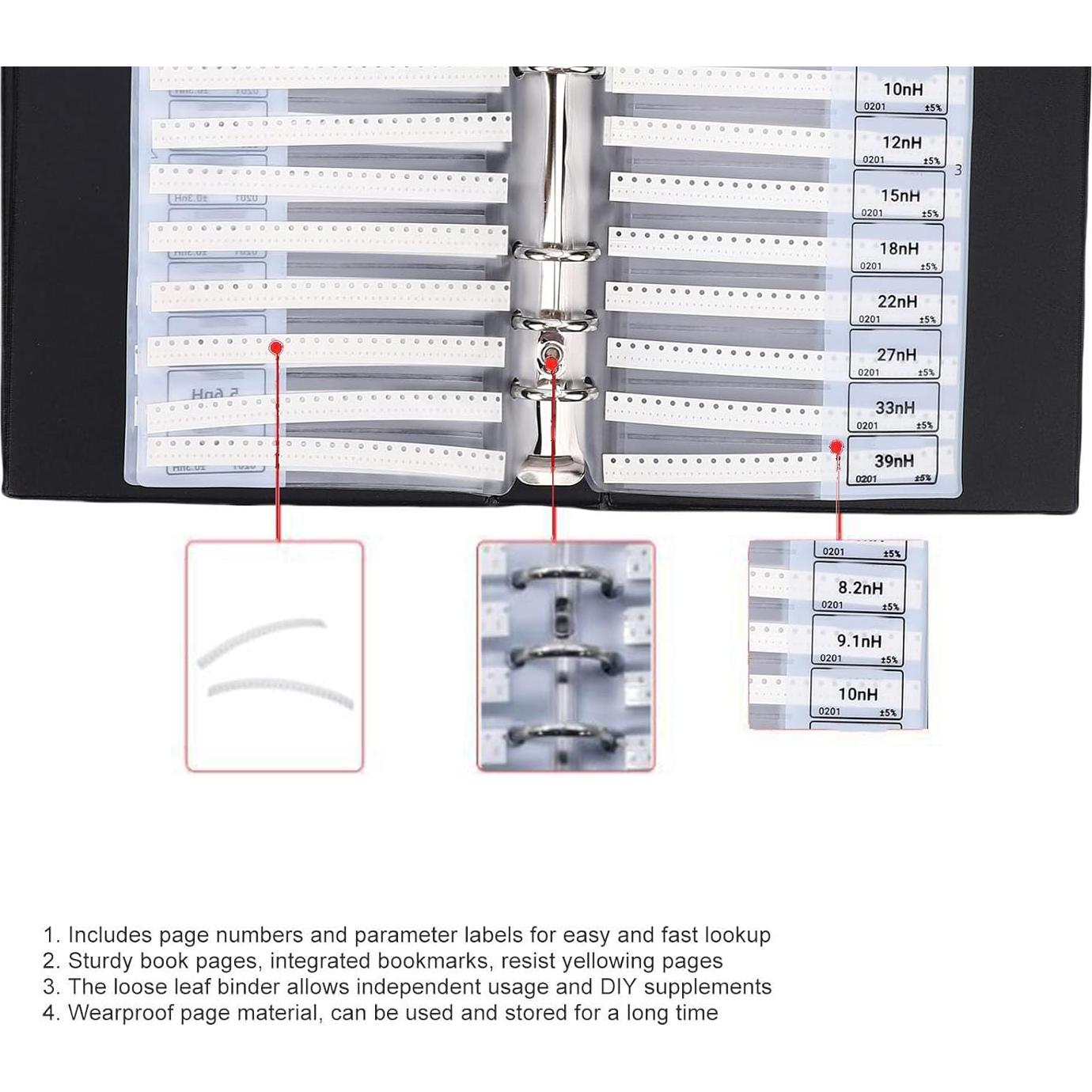 Libro de Muestras de Inductores SMD Gugxiom - 42 Tipos, 50 Piezas