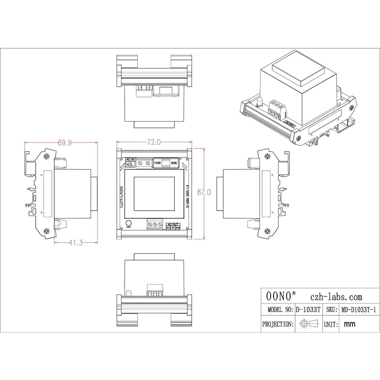 Transformador de potencia 20VA Electronics-Salon 115VAC a 24VAC