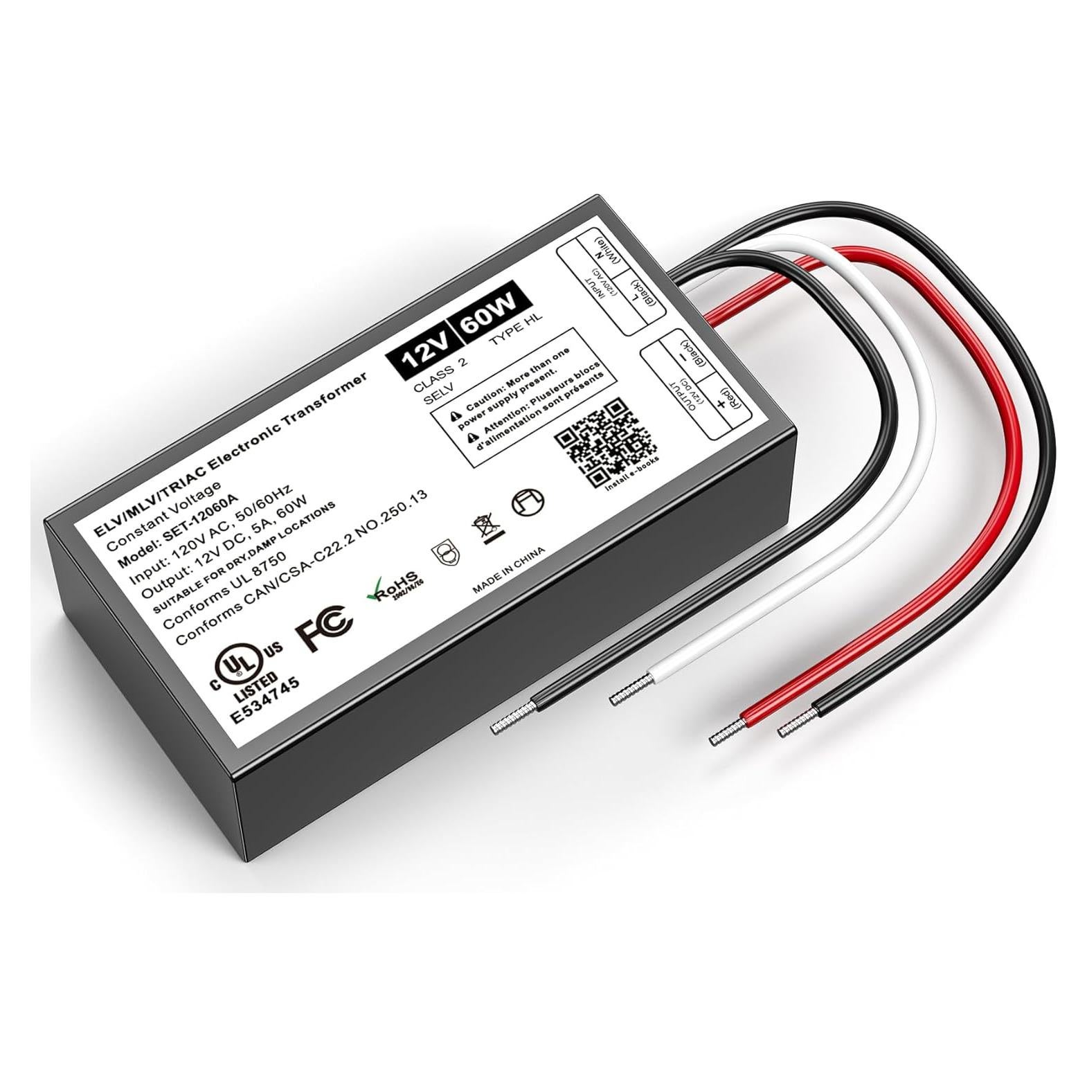 Transformador LED Regulable 12V 60W Triac ELV/MLV Adapter-Universe