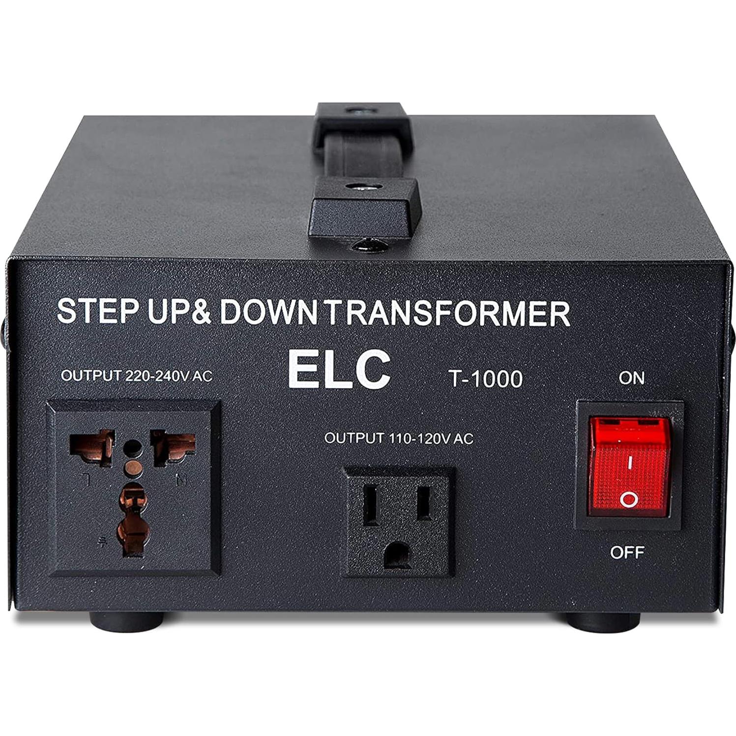 Transformador Convertidor de Voltaje ELC T-1000+ 1000W 110V/220V