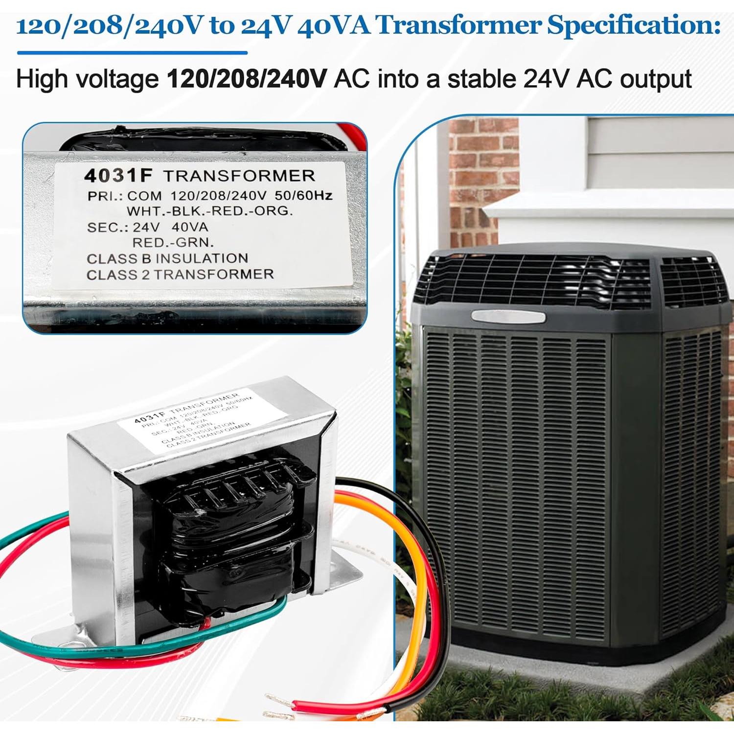 Transformador 24V 40VA Ophjerg Multi-Tap 4031F para HVAC