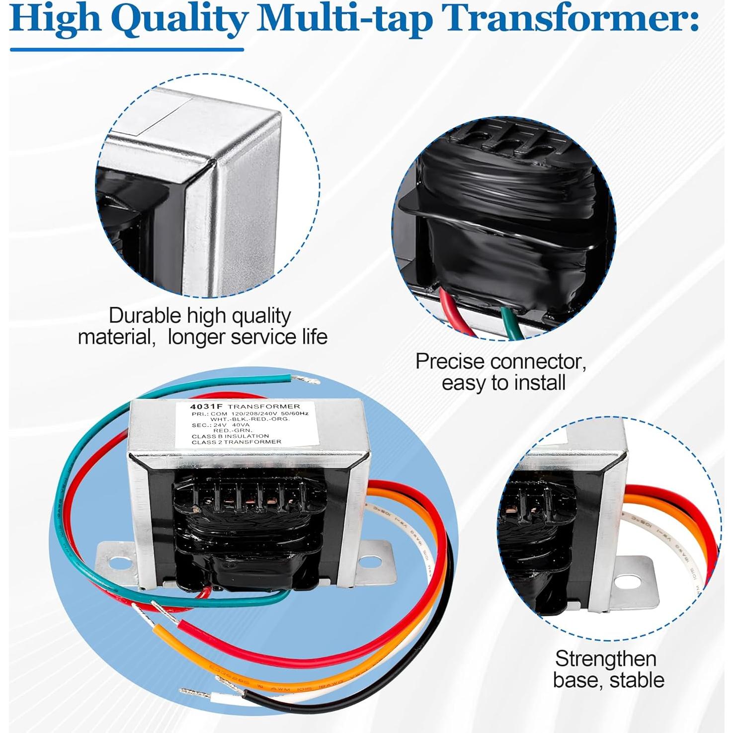 Transformador 24V 40VA Ophjerg Multi-Tap 4031F para HVAC